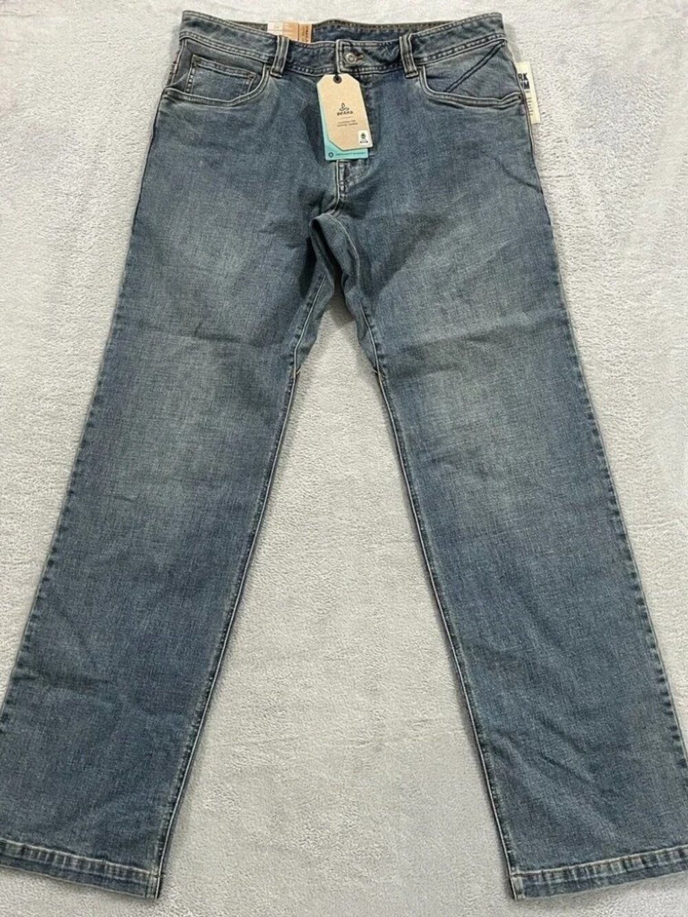 NEW prAna Axiom Jeans 34x34 Antique Stone Blue